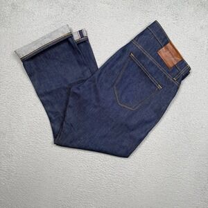 Ace Rivington Athletic Straight Salvage Denim Jeans Altered Hem